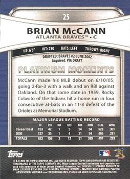 2010 Bowman Platinum #25 Brian McCann Back