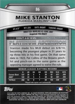 2010 Bowman Platinum #86 Mike Stanton  Back