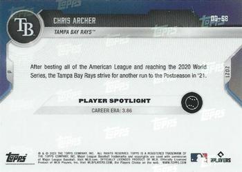2021 Topps Now Road to Opening Day Tampa Bay Rays #OD-58 Chris Archer Back