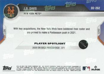 2021 Topps Now Road to Opening Day New York Mets #OD-262 J.D. Davis Back