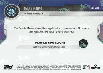 2021 Topps Now Road to Opening Day Seattle Mariners #OD-200 Dylan Moore Back