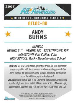 2007 Bowman AFLAC All-American Classic - Promos #AFLAC-AB Andy Burns Back