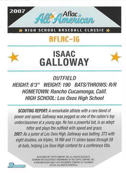 2007 Bowman AFLAC All-American Classic - Promos #AFLAC-IG Isaac Galloway Back