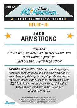 2007 Bowman AFLAC All-American Classic - Promos #AFLAC-JA Jack Armstrong Back