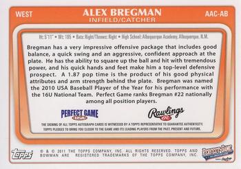 2011 Bowman Perfect Game All-American Classic #AAC-AB Alex Bregman Back