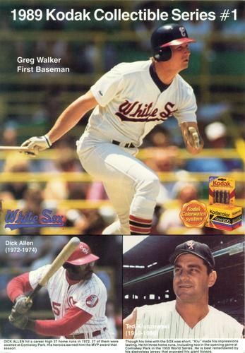 1989 Kodak Chicago White Sox #1 Greg Walker / Dick Allen / Ted Kluszewski Front