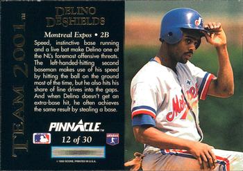 1993 Pinnacle - Team 2001 #12 Delino DeShields Back