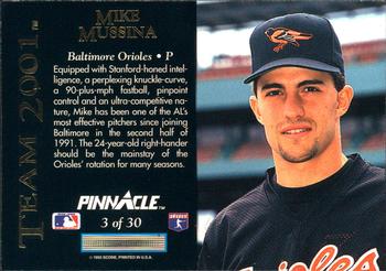1993 Pinnacle - Team 2001 #3 Mike Mussina Back
