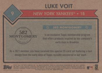 2020-21 Topps 582 Montgomery Club Set 1 #9 Luke Voit Back