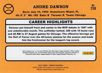 2021 Donruss - Red and White Stripes #258 Andre Dawson Back