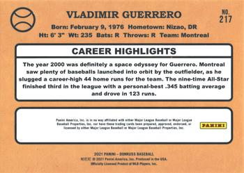 2021 Donruss - Season Stat Line #217 Vladimir Guerrero Back