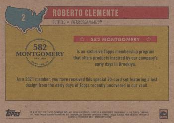 2020-21 Topps 582 Montgomery Club Set 2 #2 Roberto Clemente Back