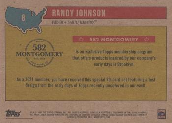 2020-21 Topps 582 Montgomery Club Set 2 #8 Randy Johnson Back
