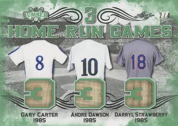 2021 Leaf Lumber - 3 Home Run Games Relics Emerald #3HRG-12 Gary Carter / Andre Dawson / Darryl Strawberry Front