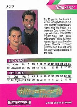 1993 Rembrandt Ultra-Pro Eric Karros - Gold Series #5 Eric Karros / Dave Hansen Back