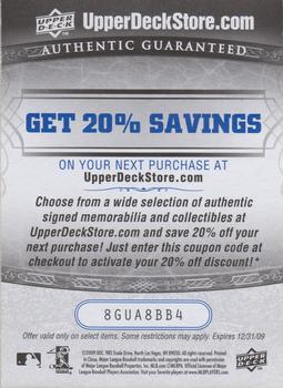 2009 Upper Deck - UpperDeckStore.com Savings Codes #NNO Russell Martin Dodgers Jersey Back