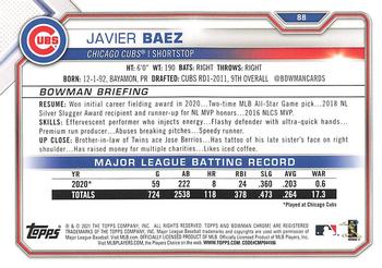 2021 Bowman - Blue #88 Javier Baez Back