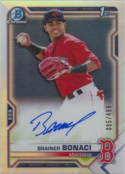 2021 Bowman - Chrome Prospect Autographs Refractor #CPA-BB Brainer Bonaci Front