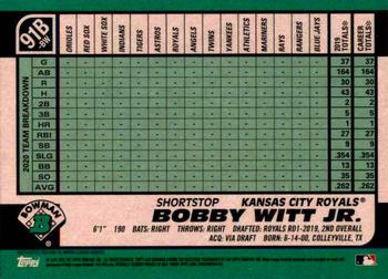 2021 Bowman - 1991 Bowman Baseball Aqua Refractor #91B-BW Bobby Witt Jr. Back