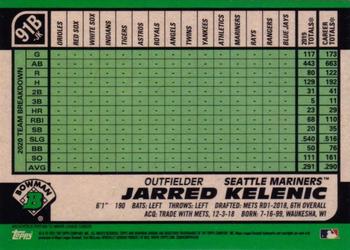 2021 Bowman - 1991 Bowman Baseball Aqua Refractor #91B-JK Jarred Kelenic Back