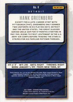 2021 Panini Diamond Kings - Framed Blue #8 Hank Greenberg Back