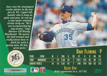 1993 Select #271 Dave Fleming Back