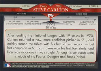 2009 Topps Updates & Highlights - Legends of the Game Platinum #LGU13 Steve Carlton Back