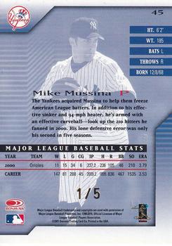 2001 Donruss Signature - 2002 Chicago Sun-Times Convention #45 Mike Mussina Back
