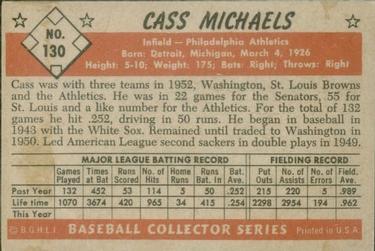 1953 Bowman Color #130 Cass Michaels Back
