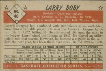 1953 Bowman Color #40 Larry Doby Back