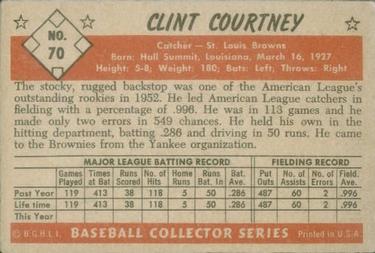 1953 Bowman Color #70 Clint Courtney Back