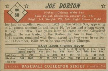 1953 Bowman Color #88 Joe Dobson Back