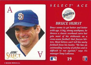 1993 Select - Aces #19 Bruce Hurst Back