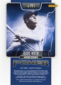 2021 Panini Absolute - Power Spectrum Blue #PO-1 Babe Ruth Back