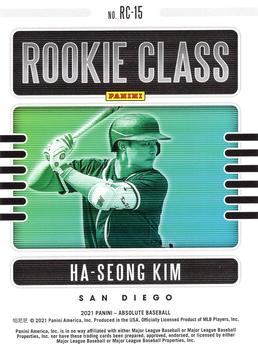 2021 Panini Absolute - Rookie Class Retail #RC-15 Ha-Seong Kim Back