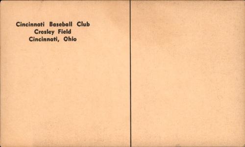 1954-55 Cincinnati Redlegs Postcards #NNO Al Silvera Back