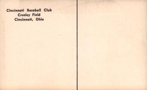1954-55 Cincinnati Redlegs Postcards (PC 746) #NNO Gerry Staley Back