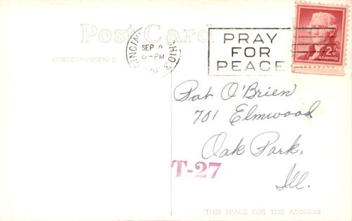 1956 Cincinnati Redlegs Postcards #NNO Bob Thurman Back
