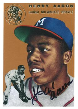 1994 Topps Archives 1954 - Gold Henry Aaron Autograph #128 Henry Aaron Front