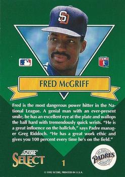 1993 Select - Stars #1 Fred McGriff Back