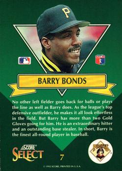 1993 Select - Stars #7 Barry Bonds Back