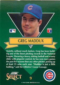 1993 Select - Stars #9 Greg Maddux Back
