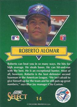 1993 Select - Stars #14 Roberto Alomar Back