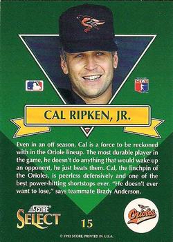 1993 Select - Stars #15 Cal Ripken, Jr. Back