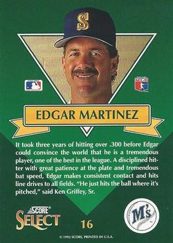 1993 Select - Stars #16 Edgar Martinez Back
