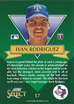 1993 Select - Stars #17 Ivan Rodriguez Back