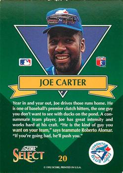 1993 Select - Stars #20 Joe Carter Back