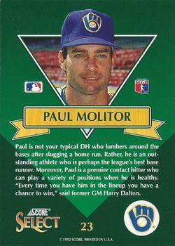 1993 Select - Stars #23 Paul Molitor Back