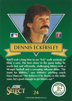 1993 Select - Stars #24 Dennis Eckersley Back