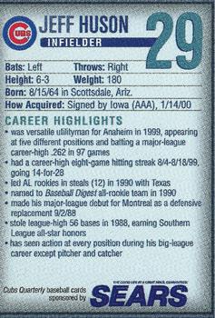 2000 Chicago Cubs Quarterly Magazine #NNO Jeff Huson Back